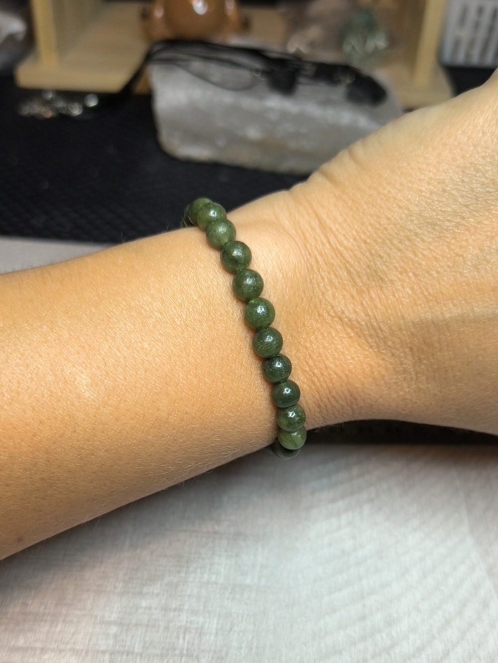 #3- 6mm Southern Jade Stone Beads - 8 Inch Strand - Picture 3 of 4